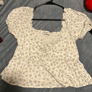 Cropped floral shirt